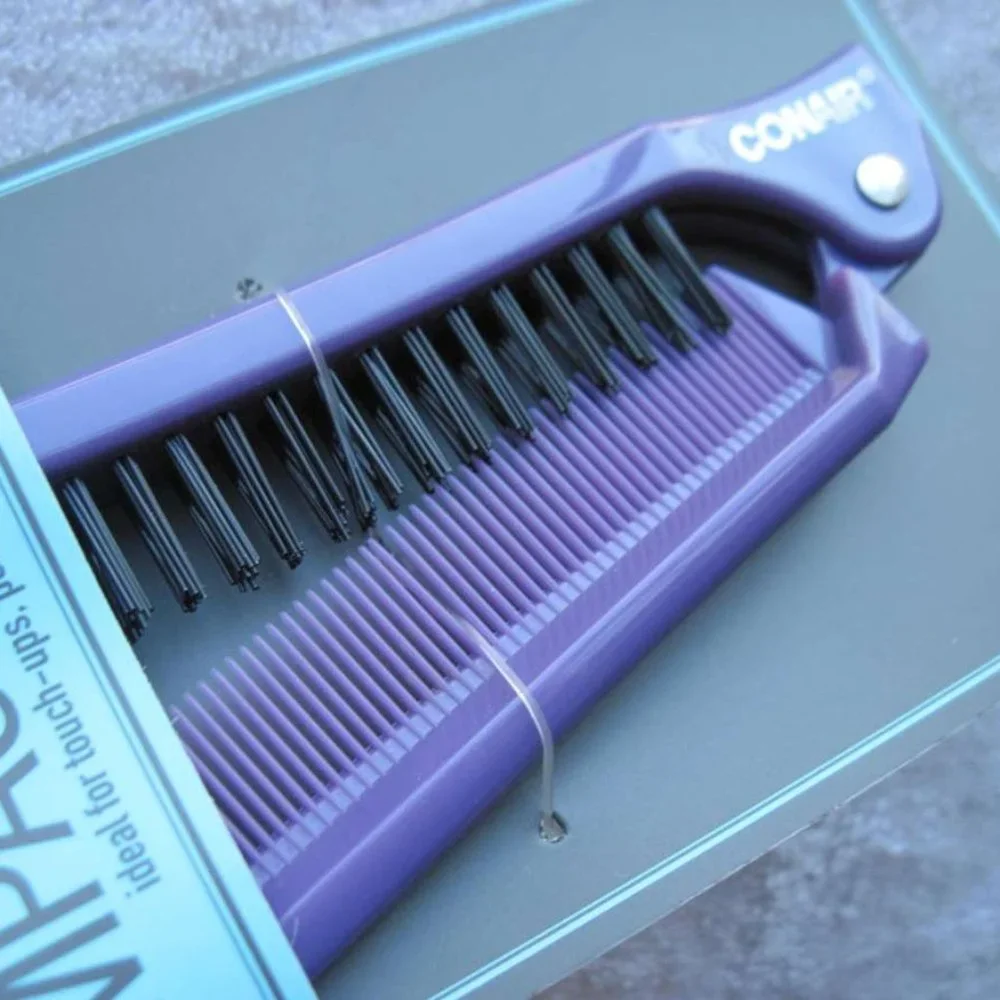 Conair Compact Styler Folding Pocket Travel Size Purse Hair Brush Comb On the Go
